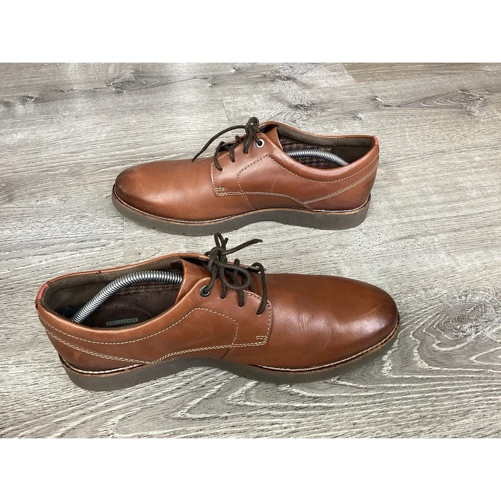 Clarks Mens Folcroft Plain Brown Lace Up Comfort Walking Oxford Shoes Size 11 M